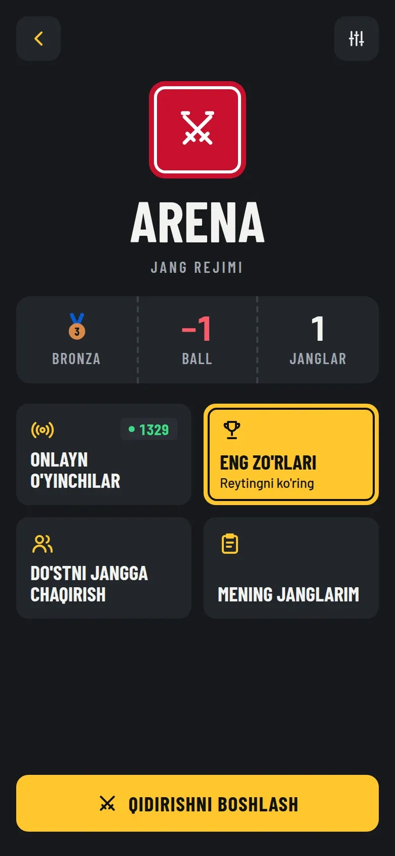 Arena bosh ekrani