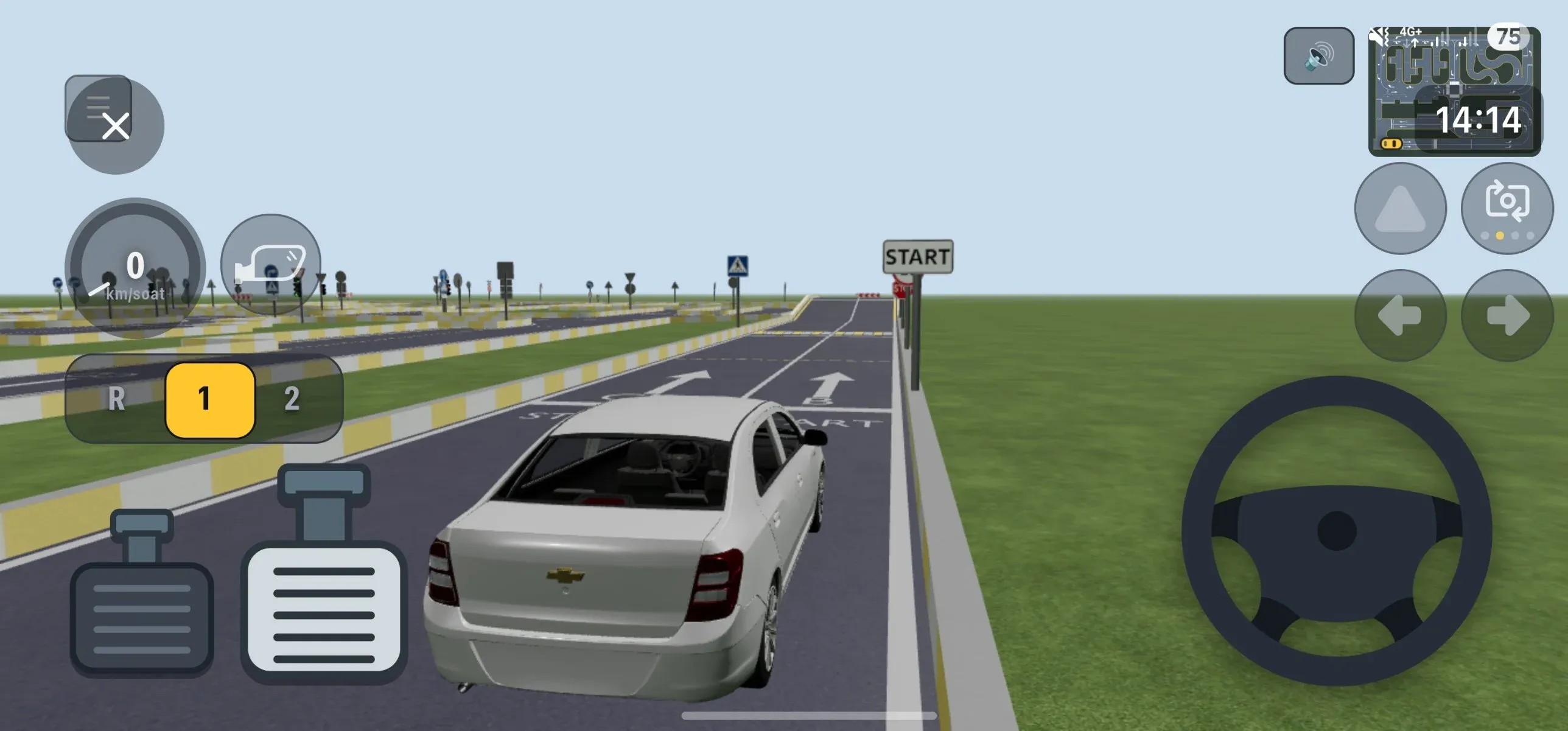 3D avtodrom simulyatori: START chizig'idagi mashina